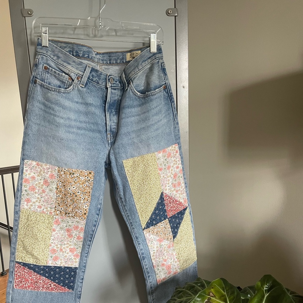 Levi’s anniversary patchwork jeans